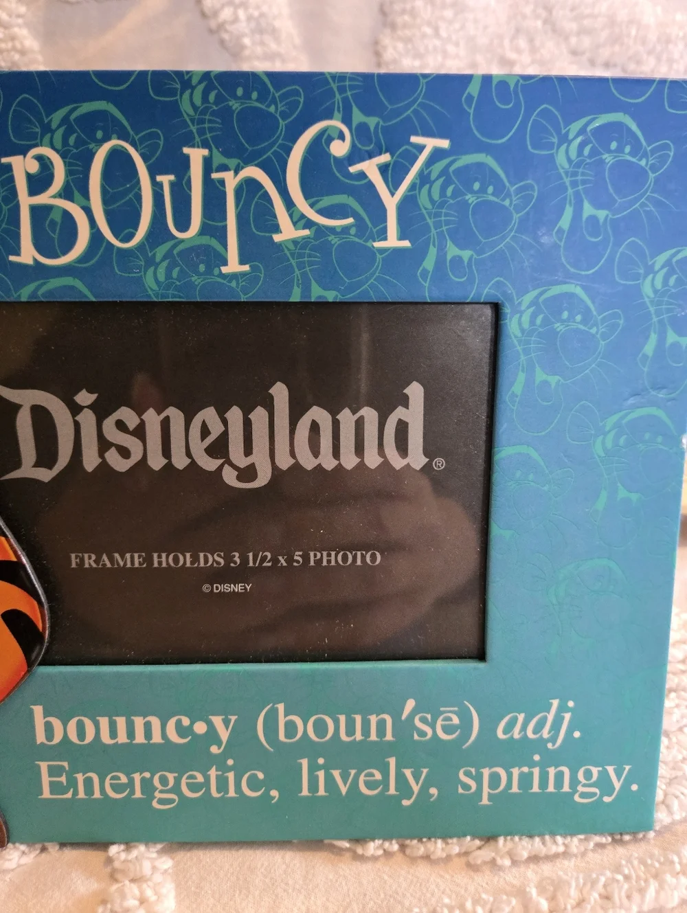 Disneyland Disney Teal & Blue Tigger Bouncy Picture Frame Holds 3 1/2 x 5 Photo - Picture 4 of 9